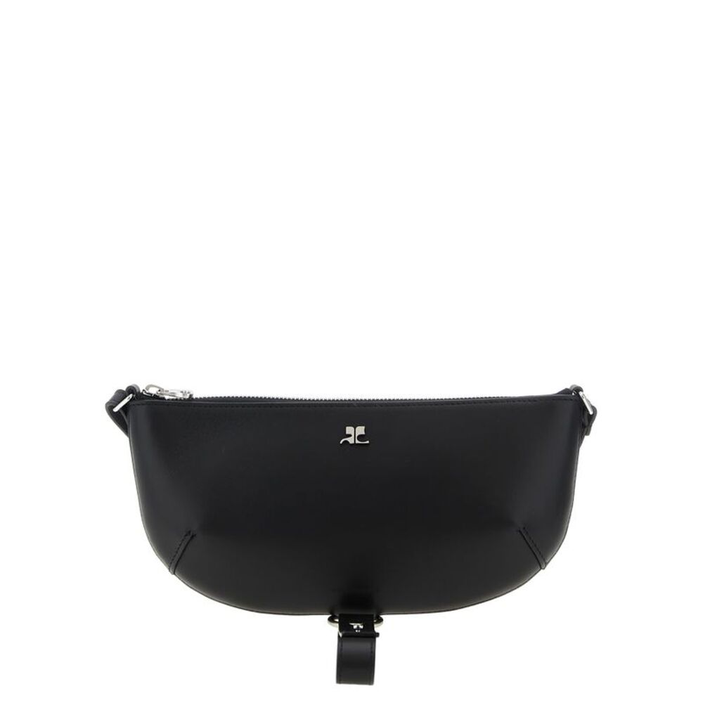 Courrèges Black Calfskin Shoulder Women's Bag